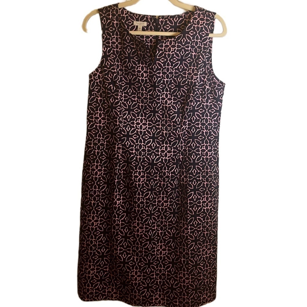 Womens Talbots Sheath Blue and Pink Sleeveless Mid Length Dress NWT Size 10P